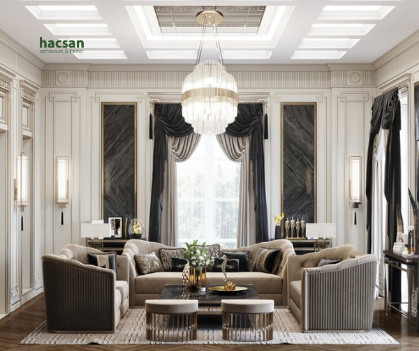 Thi công nội thất tân cổ điển với các chi tiết tinh tế và sang trọng